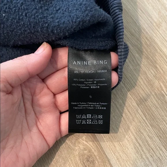 Anine Bing Navy Oversized Crewneck Sz XS A-08-5205-420 - Picture 12 of 14